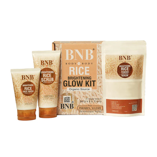 BNB Bright & Glow Kit 3 in One ( Rice Face Wash + Rice Scrub + Rice Mask )
